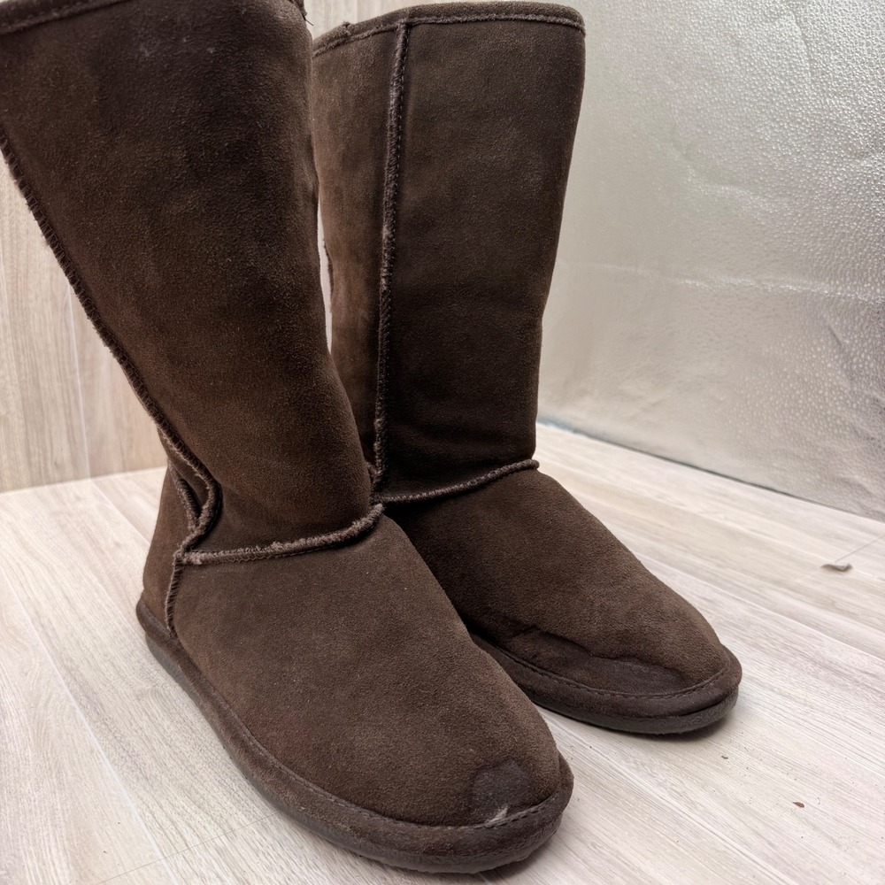 Bjorndal Boots Womens Size 11 Chocolate Brown Suede Faux Fur Tall Pull On Winter